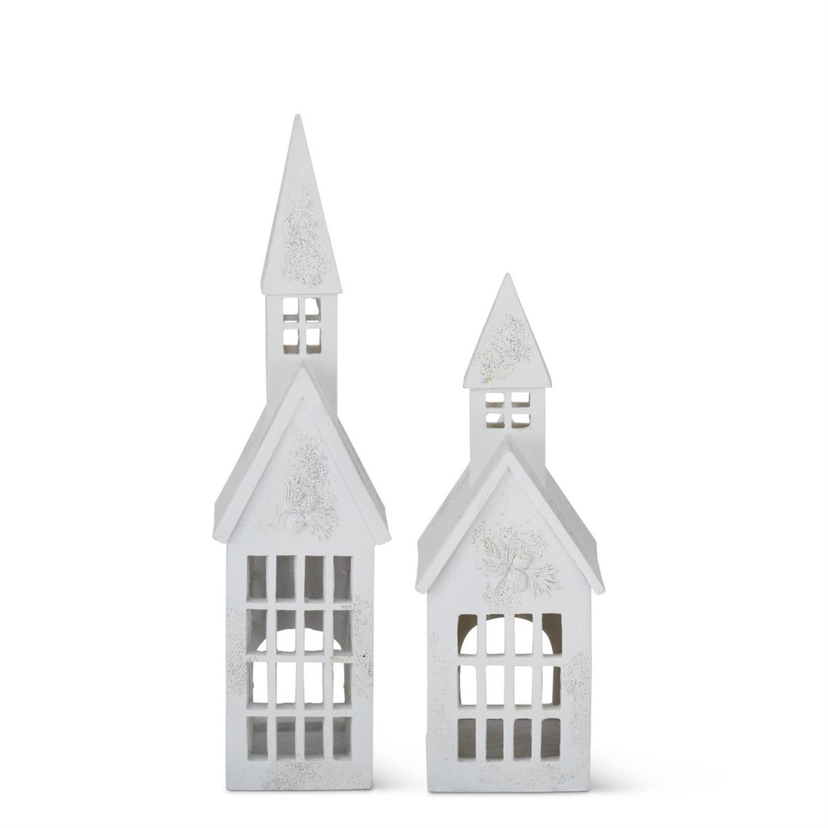 White Resin Churches w/Silver Glitter – SYNPLE