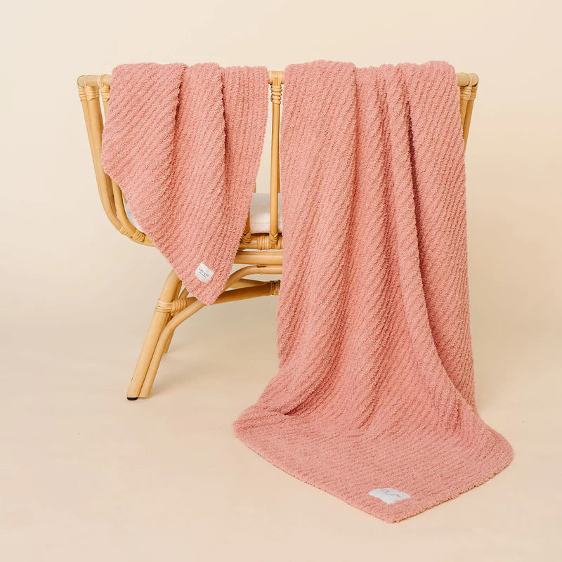 Chenille Blanket Rose Small Large – SYNPLE