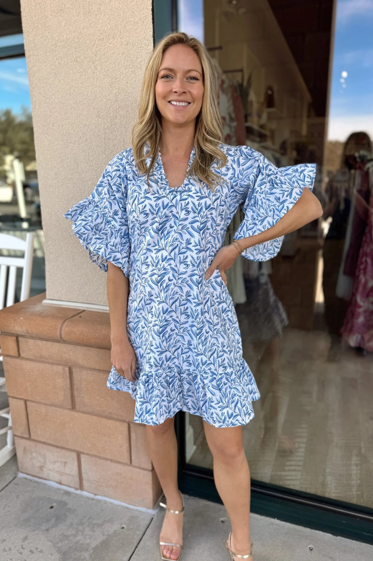 spring mini dress with sleeves Soleil Mini Dress