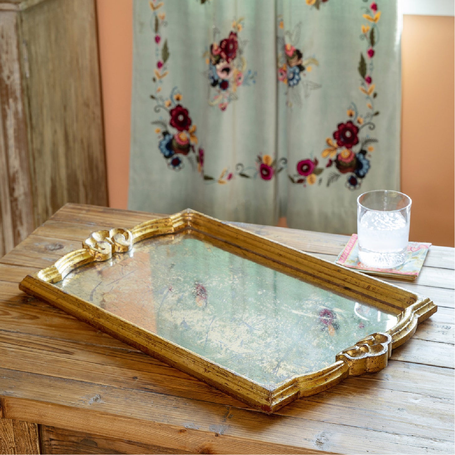 mirrored serving tray